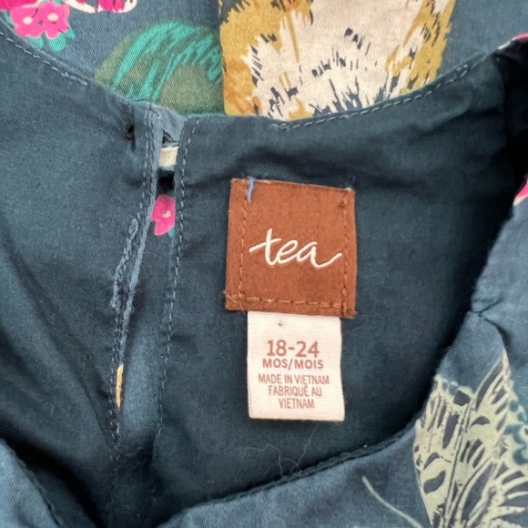 Tea Collection Dress with AOP Animals & Flowers Navy 18-24M Girl - Picture 4 of 4